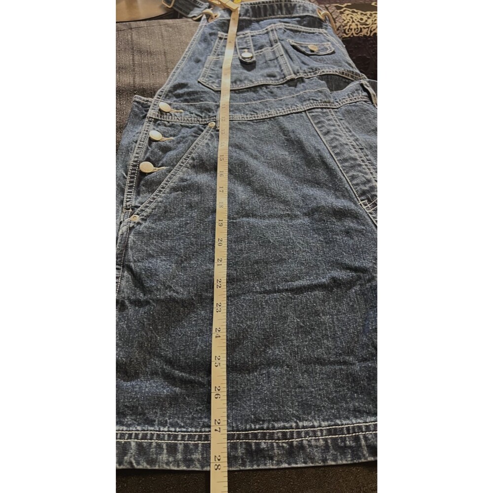 St. Johns Bay Vintage Denim Medium Wash Short Overall Bibs Y2K Size Large - Picture 8 of 8